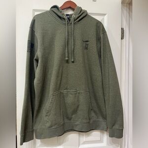 Nine Line Dropline Logo Olive Hoodie Size 2XL